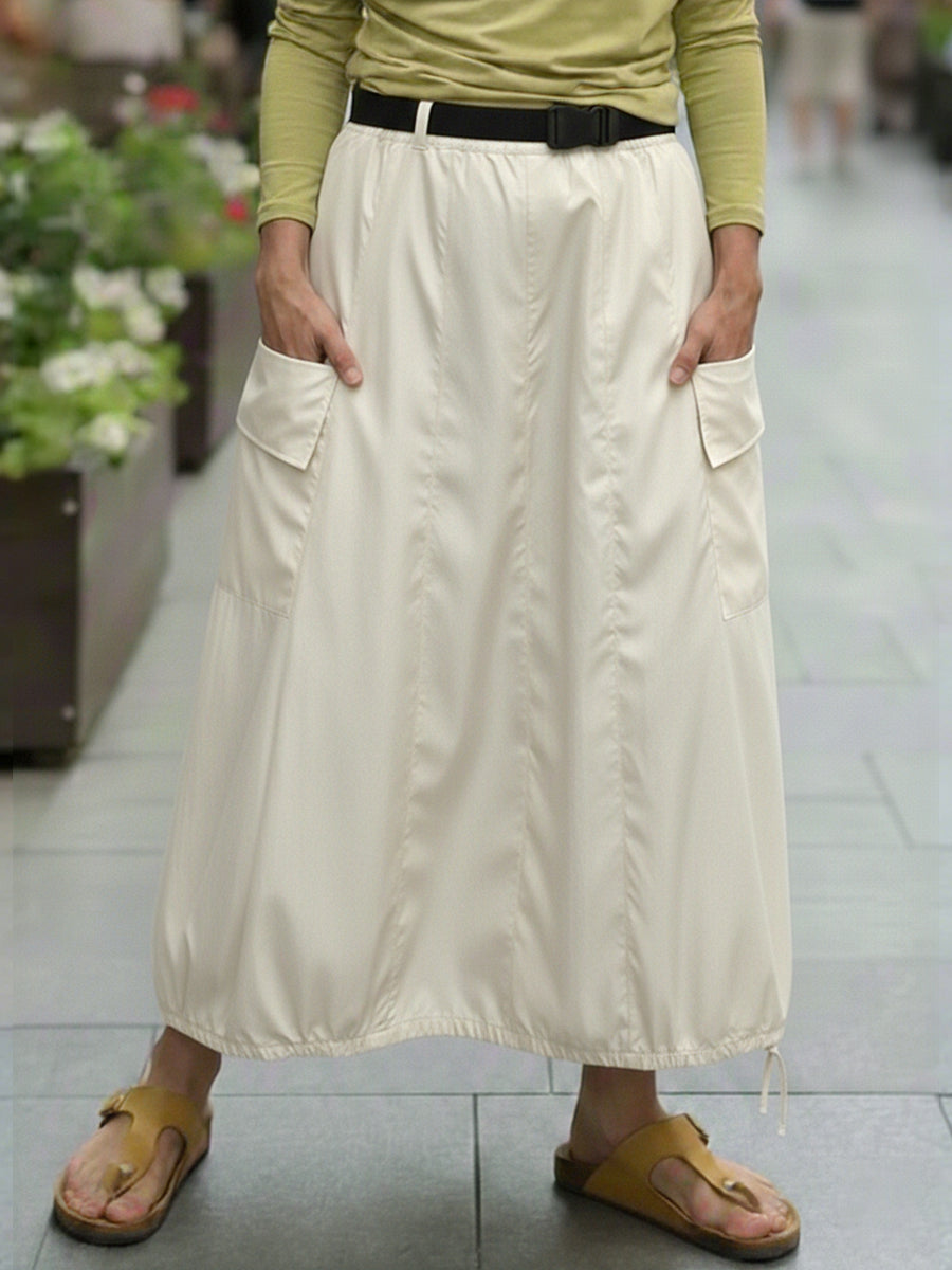 Casual Pocket Balloon Skirt