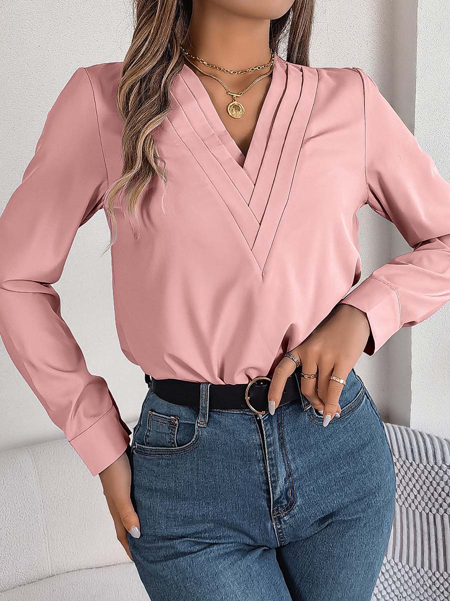 V-Neck Long-Sleeve Shirt