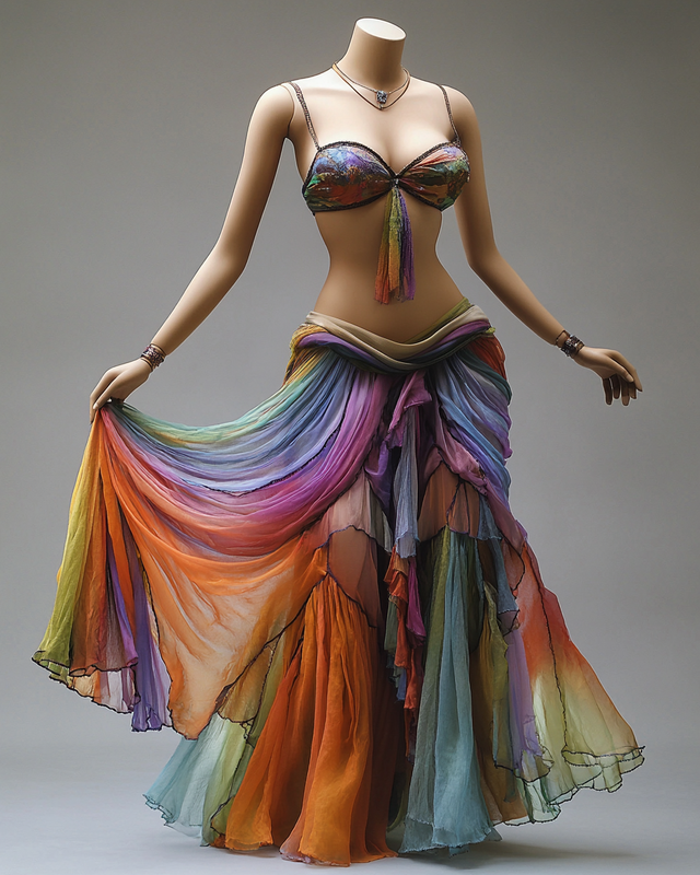 Sexy Elegant Ruffle Top with Skirt Two-Piece Swimsuit A3b6