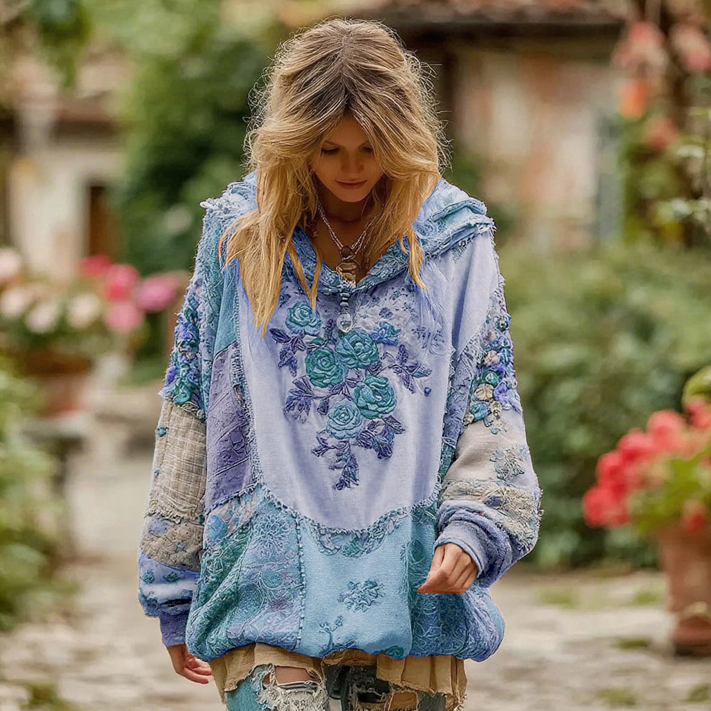 Vintage Floral Pattern Hoodie