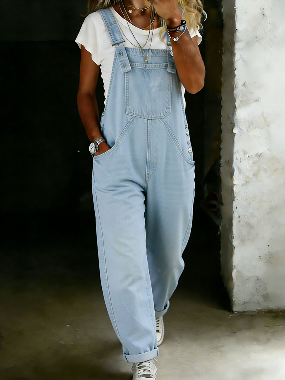 Casual One Piece Denim Jumpsuit