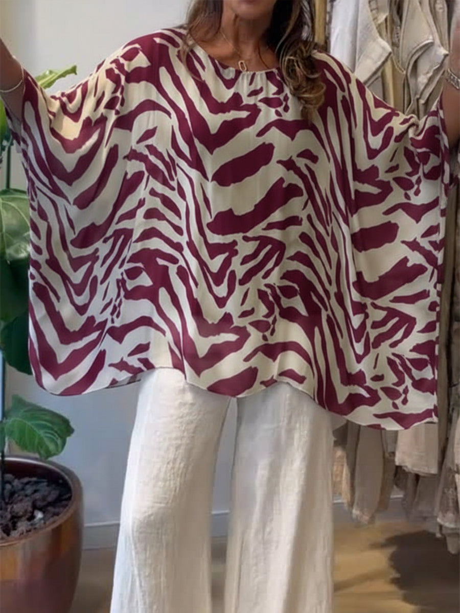 Loose-Fitting Casual Printed Top
