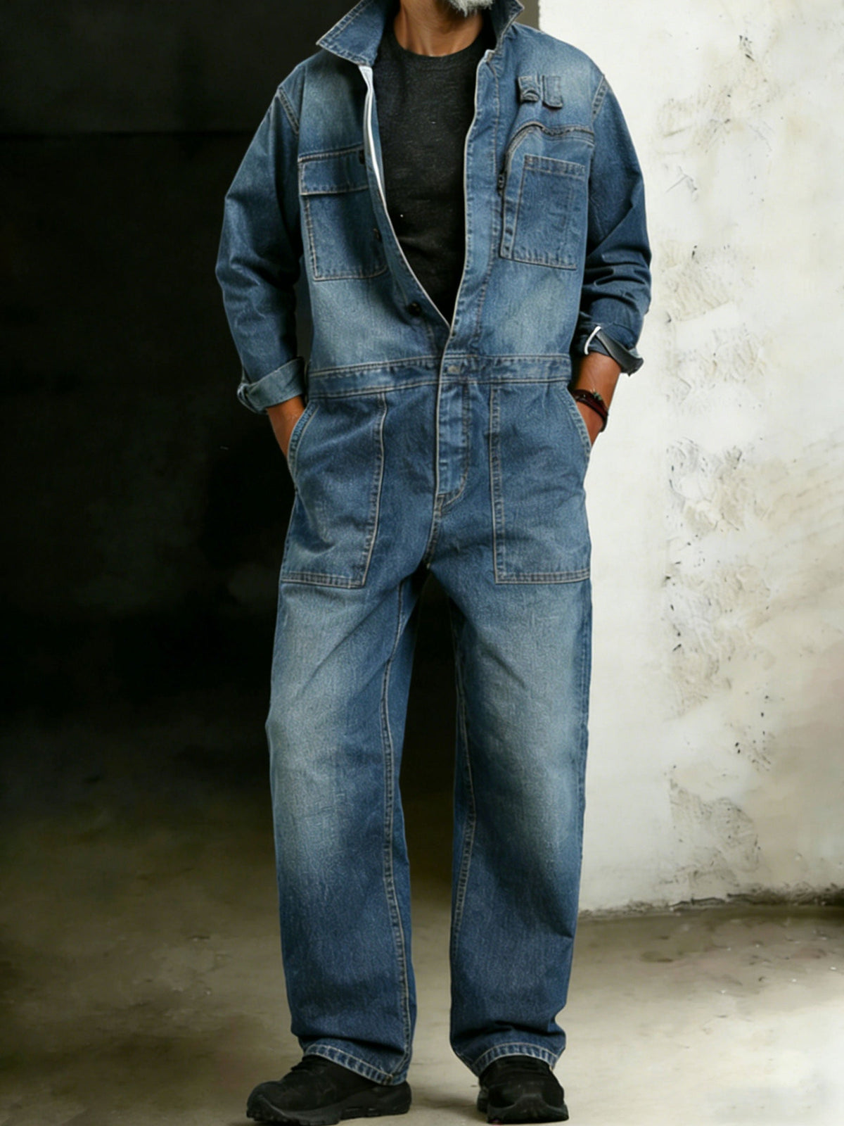 Men's Cotton One Piece Denim Jumpsuit