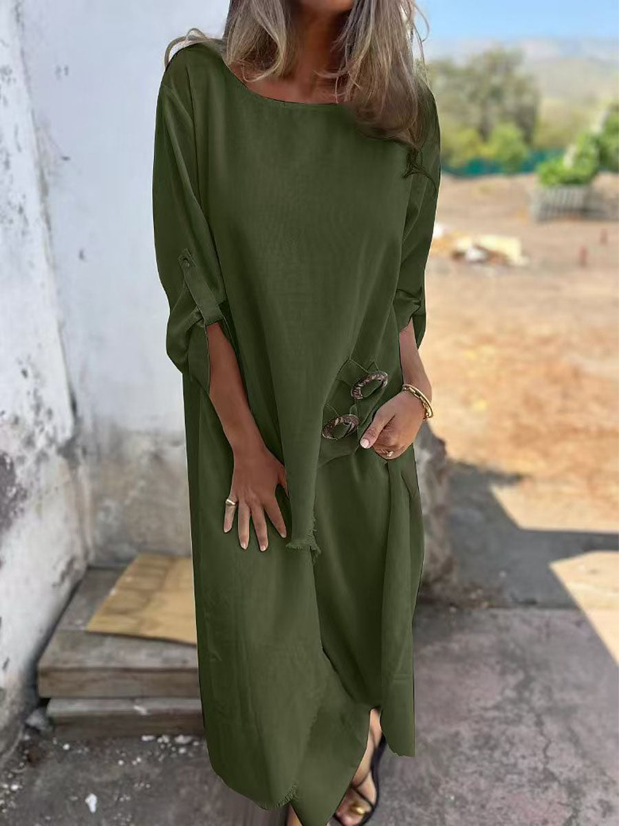 Solid Color Casual Elegant Stylish Top and Pants Suit