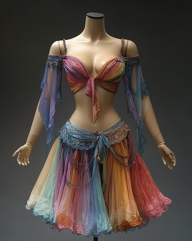 Sexy Elegant Ruffle Top with Skirt Two-Piece Swimsuit 1879