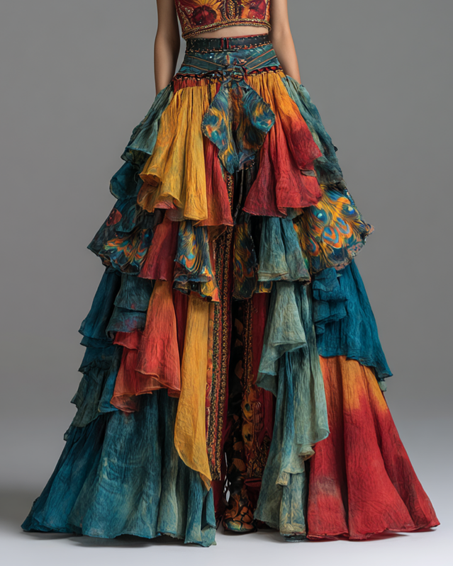 Vibrant Spring/Summer Rainbow-Colored Skirt 8043