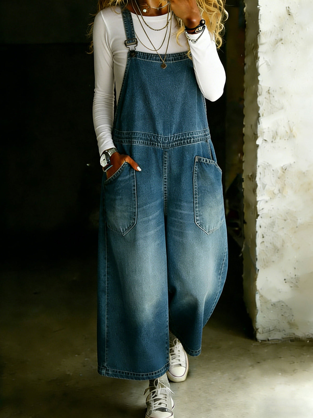 Casual One Piece Denim Jumpsuit
