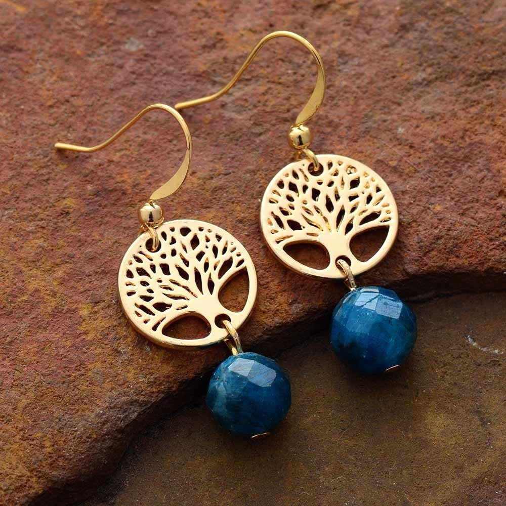 Boho Tree of Life Natural Stone Earrings