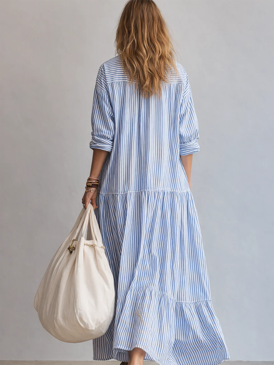 Casual Striped Loose-Fitting Dress