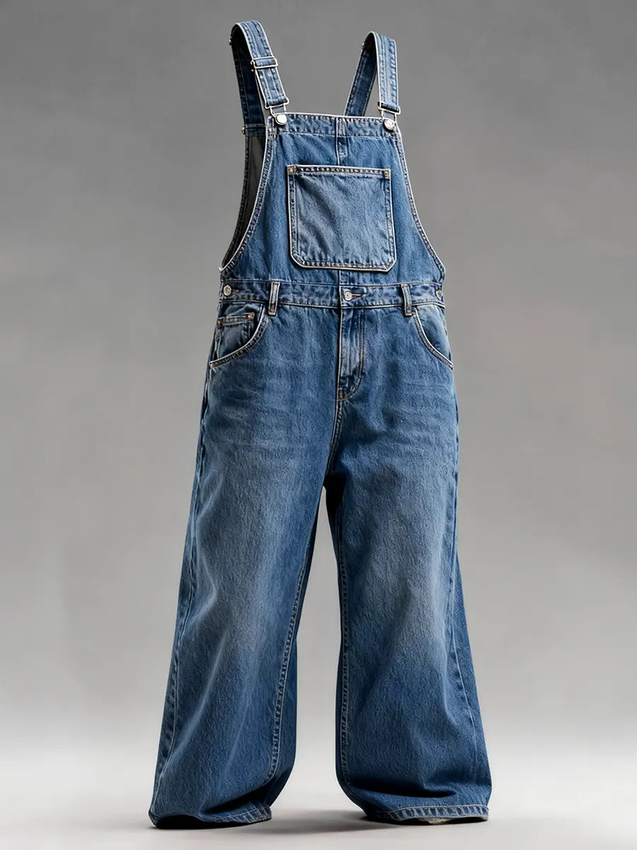 Men's Casual Retro Denim Overalls