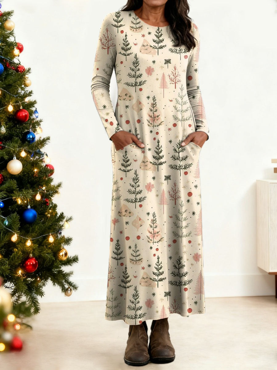 Christmas Tree Art Print Buttoned Cardigan Sweater