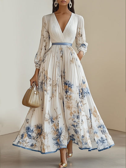Floral Art Print Maxi Dress