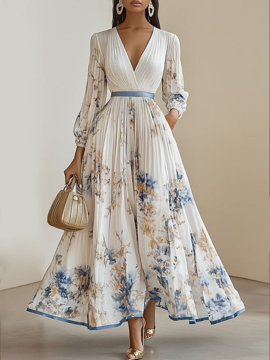 Floral Art Print Maxi Dress