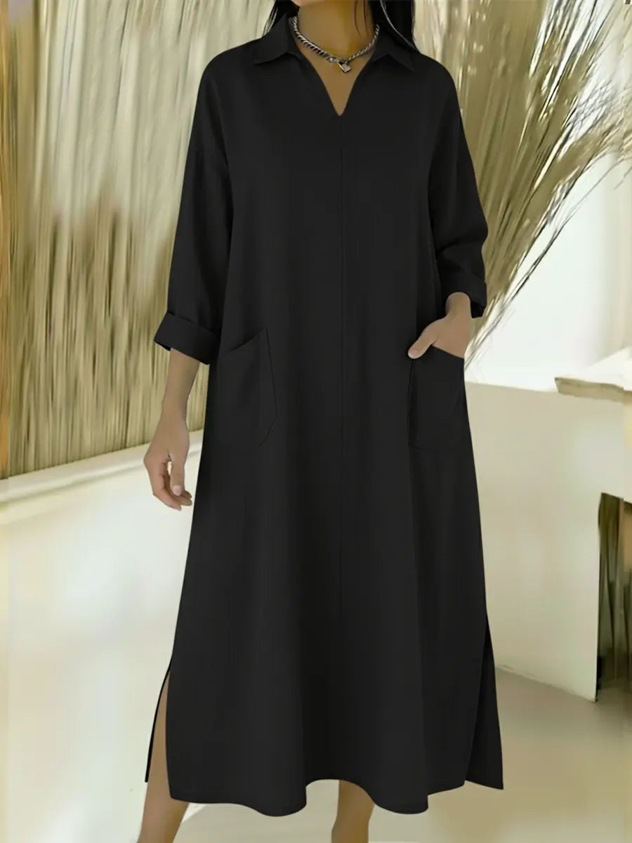 Loose-Fitting Denim Cotton Dress