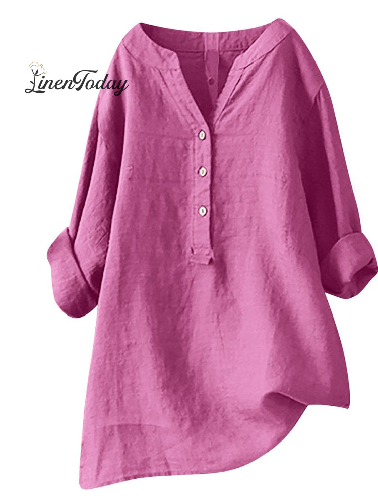 Retro Cotton and Linen Casual Shirt