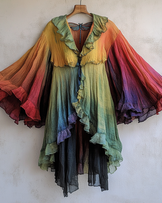 Rainbow Gradient Dragonfly Cardigan B150