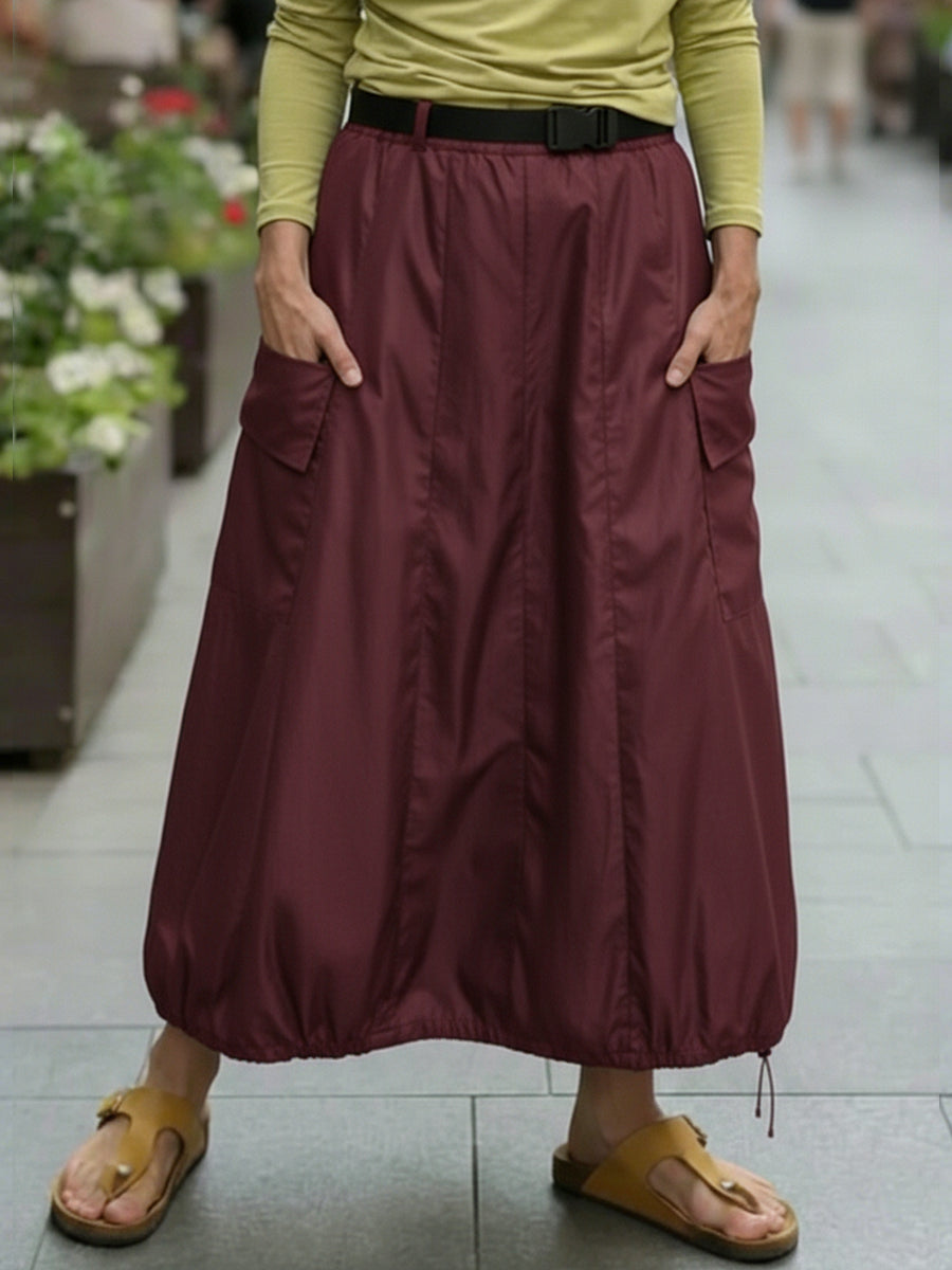 Casual Pocket Balloon Skirt