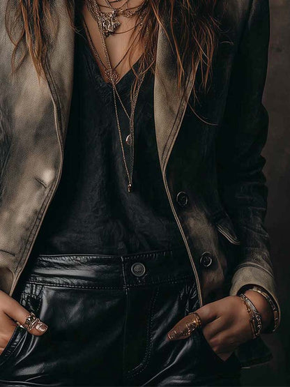 Vintage Fade Pure Cotton Denim Blazer