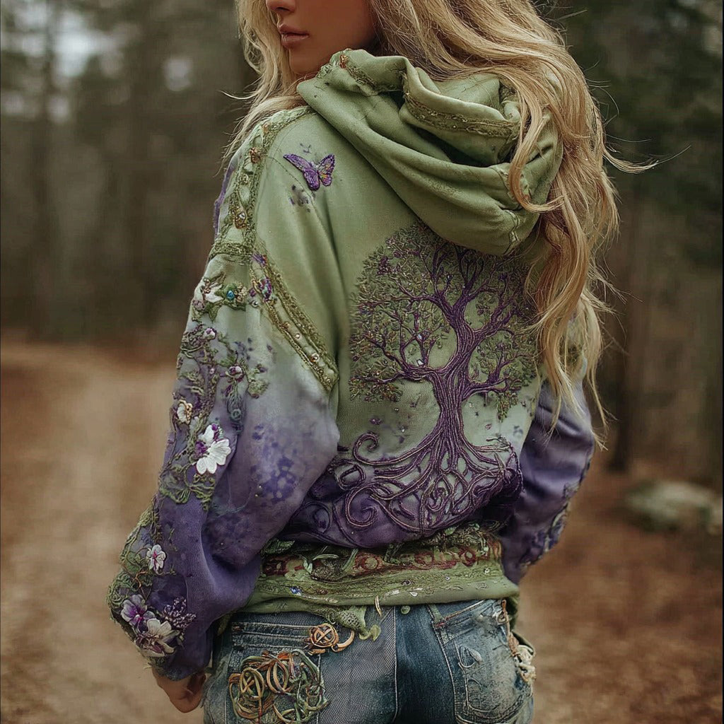 Vintage Viking Tree of Life Art Gradient Comfort Hoodie