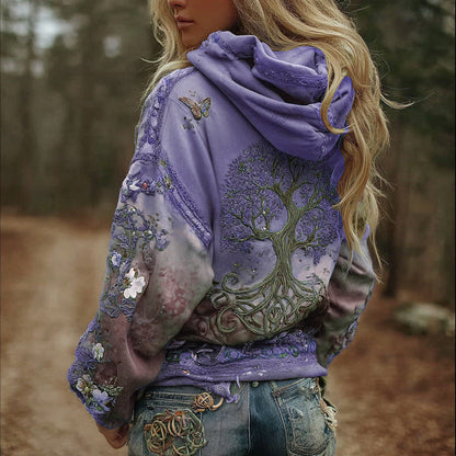 Vintage Viking Tree of Life Art Gradient Comfort Hoodie