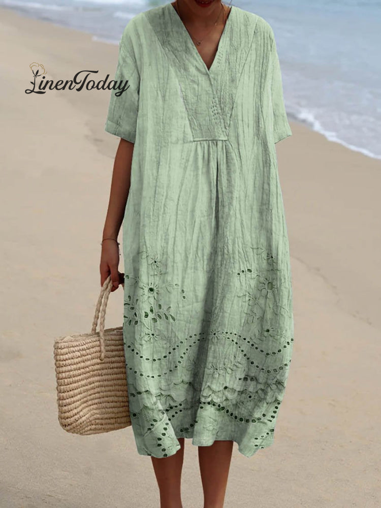 Vintage Floral Pattern Art Print Flowy Dress