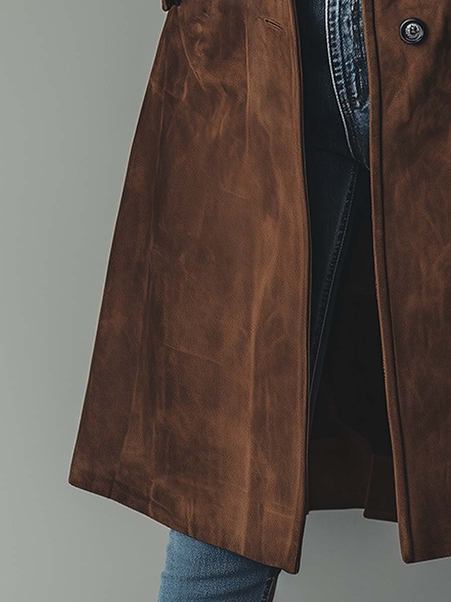 Vintage Suede Trench Coat