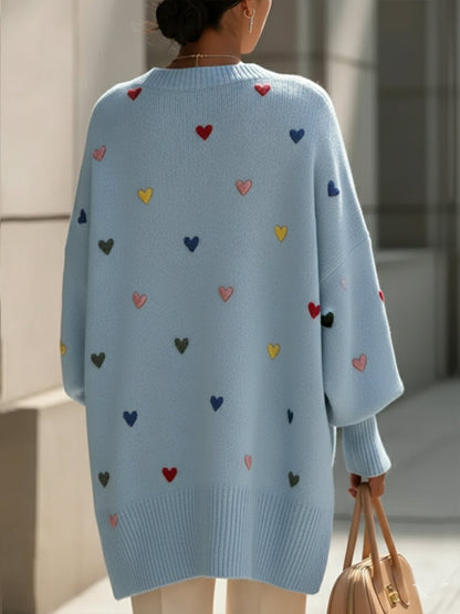 Sweater with a Heart Pattern