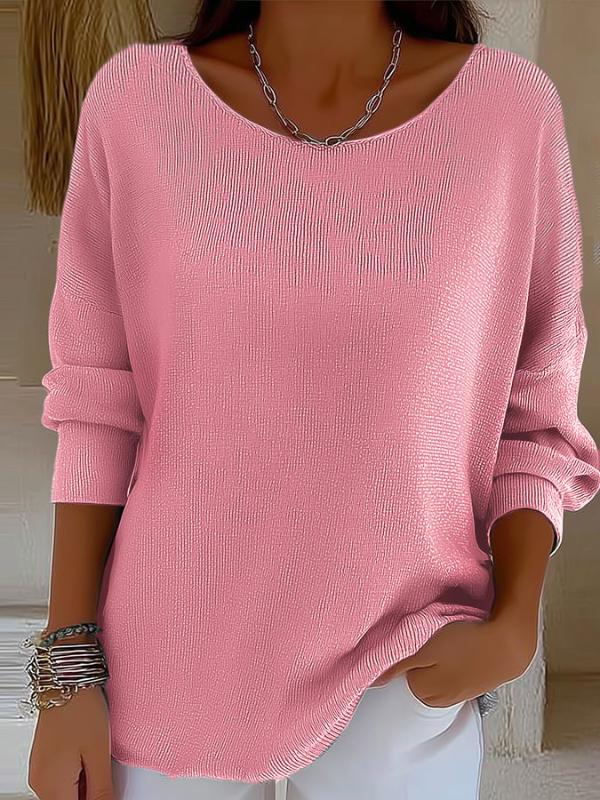 Casual Autumn and Winter Long-Sleeved Ribbed Shirt