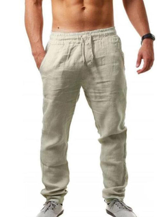 Men's Vintage Drawstring Casual Cotton Linen Pants