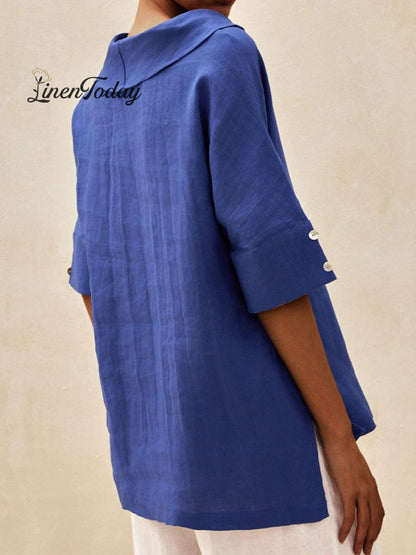 Casual Linen V-Neck Shirt
