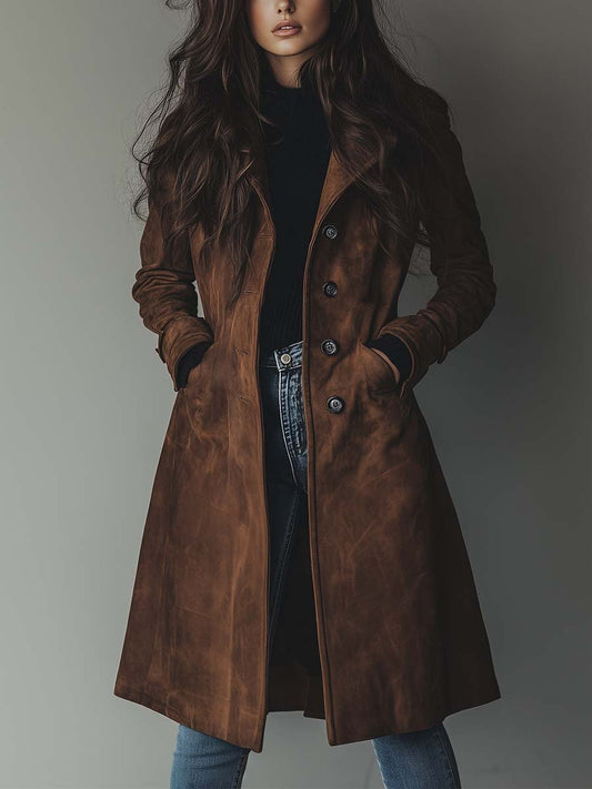 Vintage Suede Trench Coat
