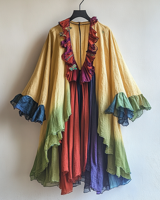 Rainbow Gradient Butterfly Cardigan A83c