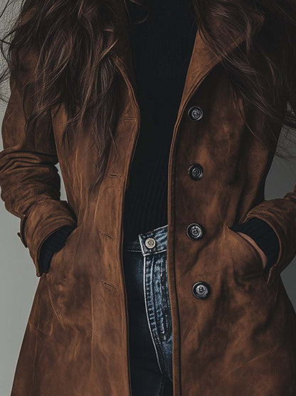 Vintage Suede Trench Coat
