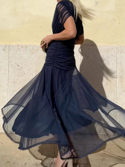 Elegant Mesh Boutonniere Dress