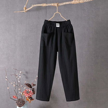 Vintage Stylish Casual Cotton and Linen Loose Pants
