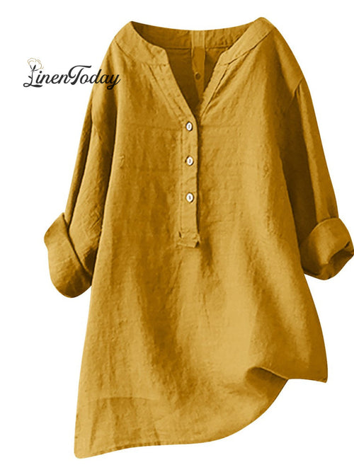Retro Cotton and Linen Casual Shirt