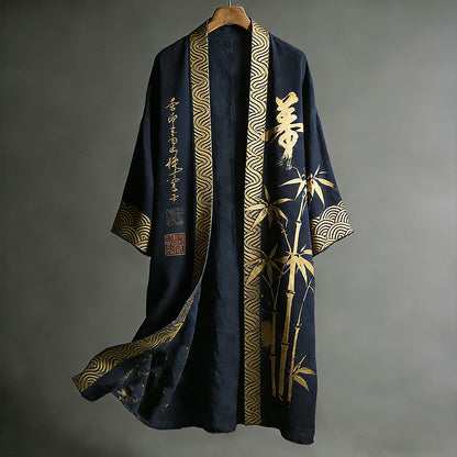 Japanese Art Bamboo Art Print Flowing Kimono