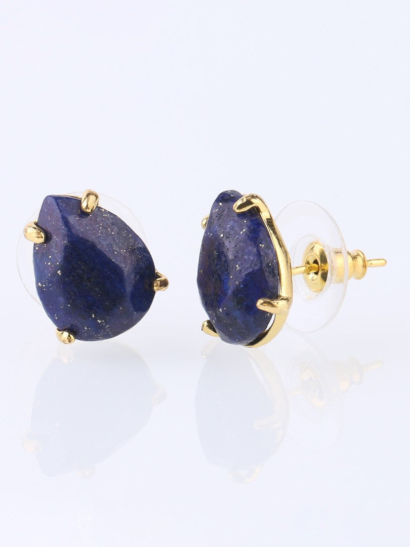 Bohemian Natural Crystal Stone Cut Water Drop Earrings