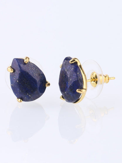 Bohemian Natural Crystal Stone Cut Water Drop Earrings