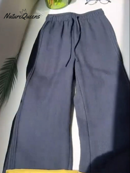 Women'stencel and Linen Wide-Leg Casual Pants