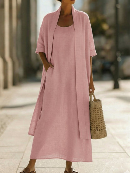 Minimalist Linen-Cotton Two-Piece Set with Comfortable for Everyday Wear