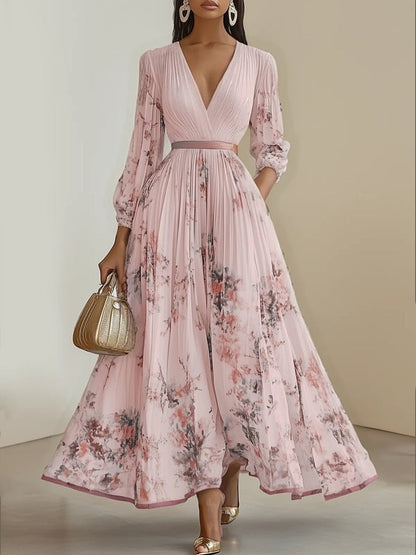 Floral Art Print Maxi Dress