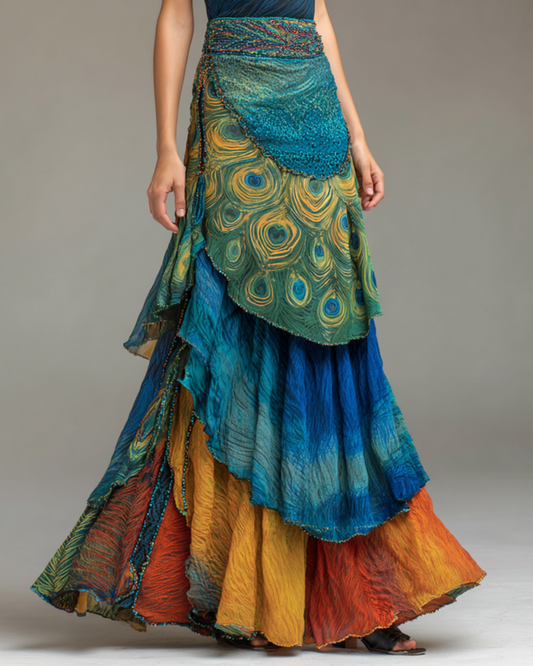 Vibrant Spring/Summer Rainbow-Colored Skirt 4516