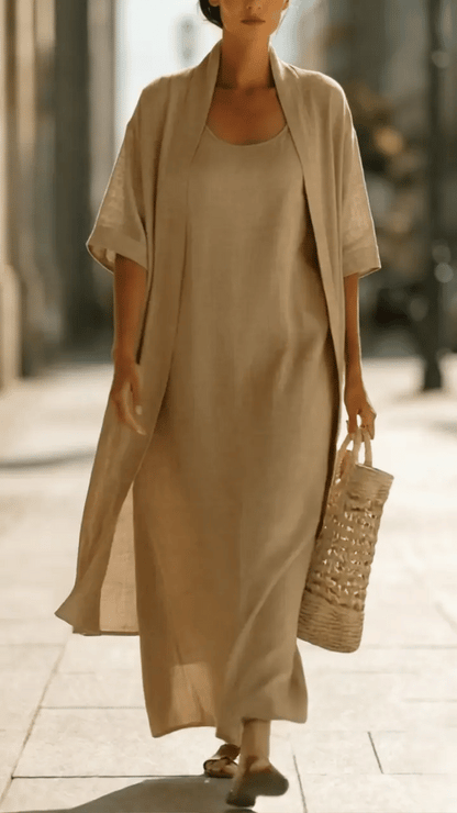 Minimalist Linen-Cotton Two-Piece Set with Comfortable for Everyday Wear