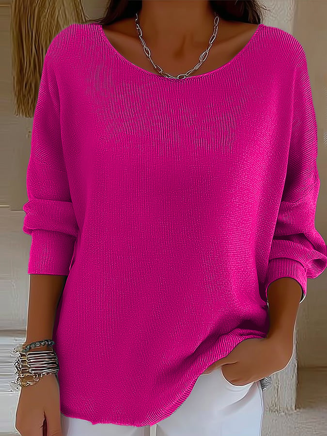 Casual Autumn and Winter Long-Sleeved Ribbed Shirt