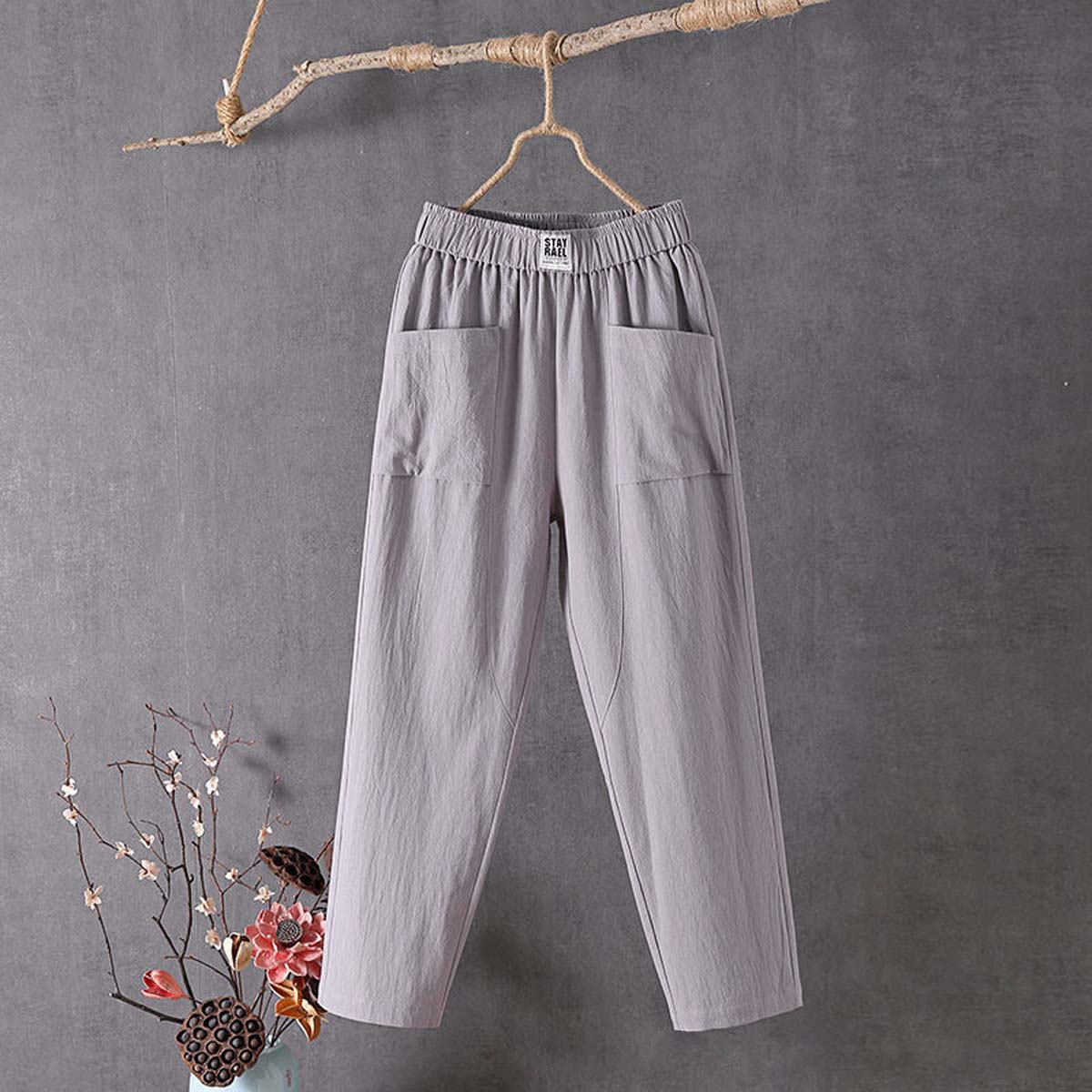 Vintage Stylish Casual Cotton and Linen Loose Pants