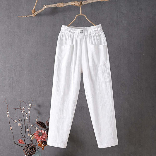 Vintage Stylish Casual Cotton and Linen Loose Pants