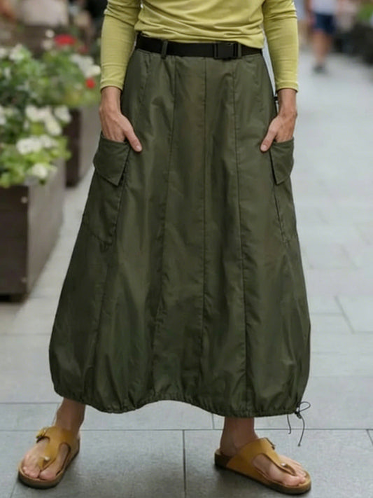 Casual Pocket Balloon Skirt
