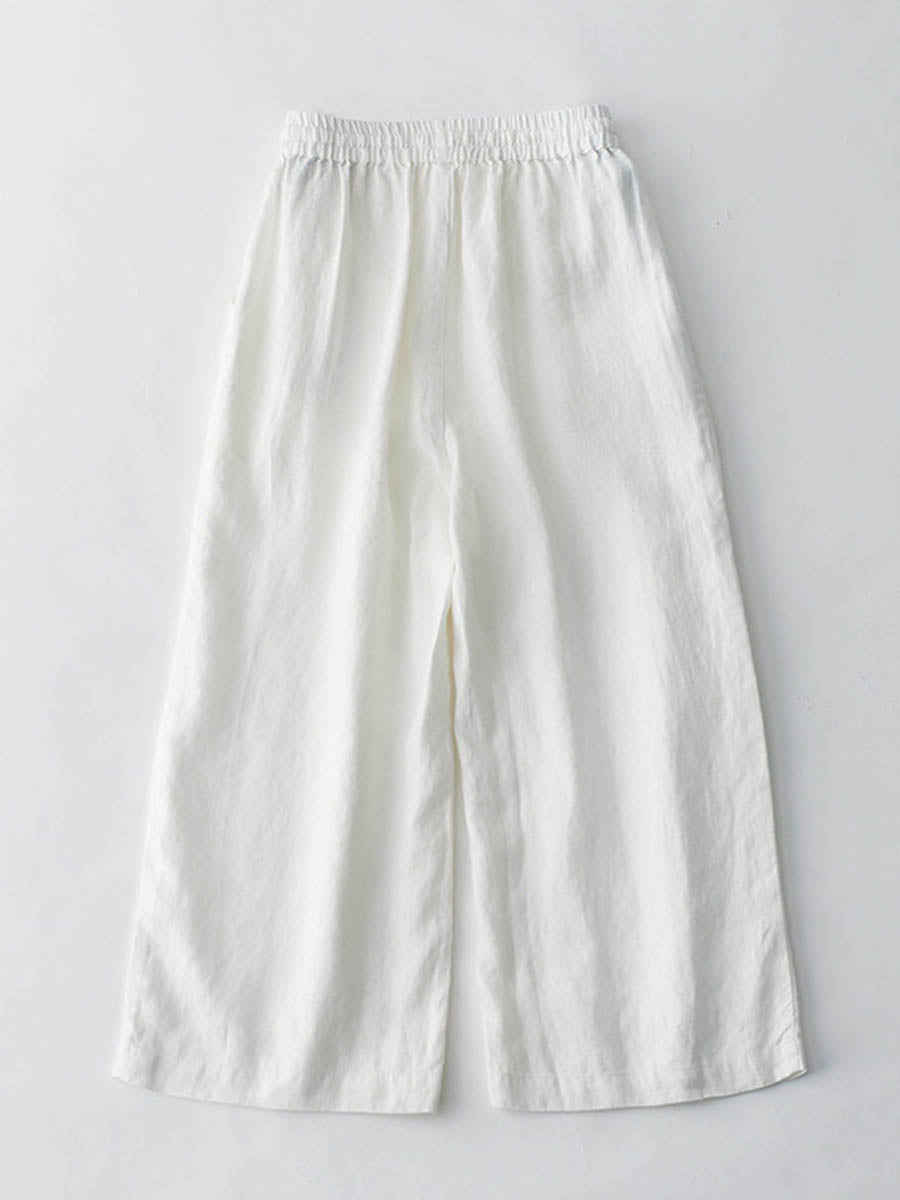 Breathable Elastic Pocket Lazy Casual Cotton and Linen Loose Pants