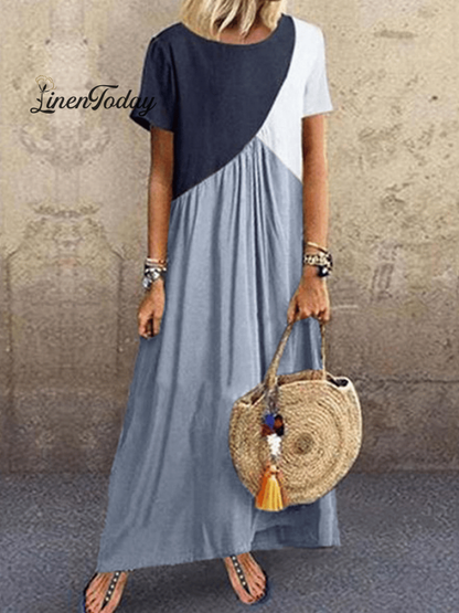 Casual Round Neck Short-Sleeve Dress